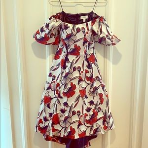 Badgley Mischka off the shoulder floral dress